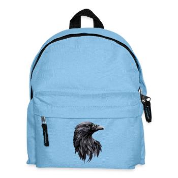 Raven, Crow, Bird, Raven Crow, Jackdaw, Black Raven - Kids' Backpack - light blue - Front