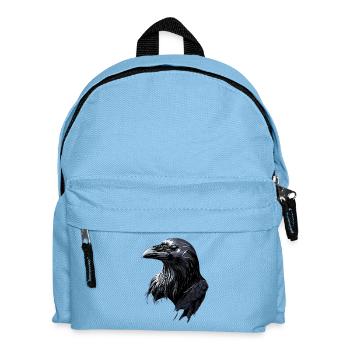 Raven, Crow, Bird, Raven Crow, Jackdaw, Black Raven - Kids' Backpack - light blue - Front