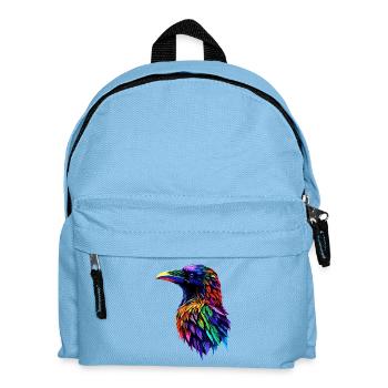 Raven, Crow, Bird, Raven Crow, Jackdaw, Black Raven - Kids' Backpack - light blue - Front