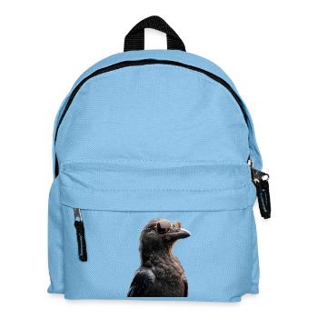 Raven, Crow, Bird, Raven Crow, Jackdaw, Black Raven - Kids' Backpack - light blue - Front