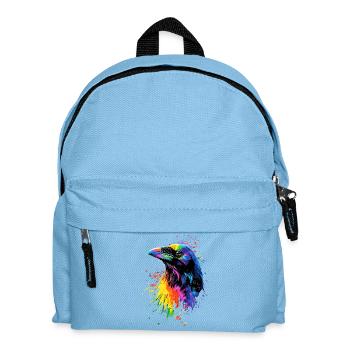 Raven, Crow, Bird, Raven Crow, Jackdaw, Black Raven - Kids' Backpack - light blue - Front