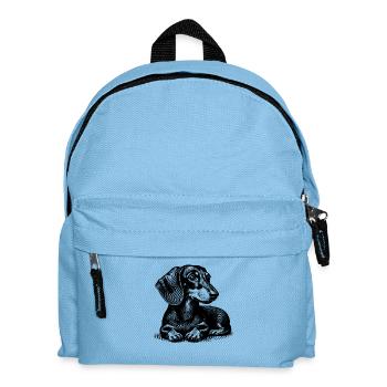 Dackel - Kinder Rucksack - Hellblau - Vorne