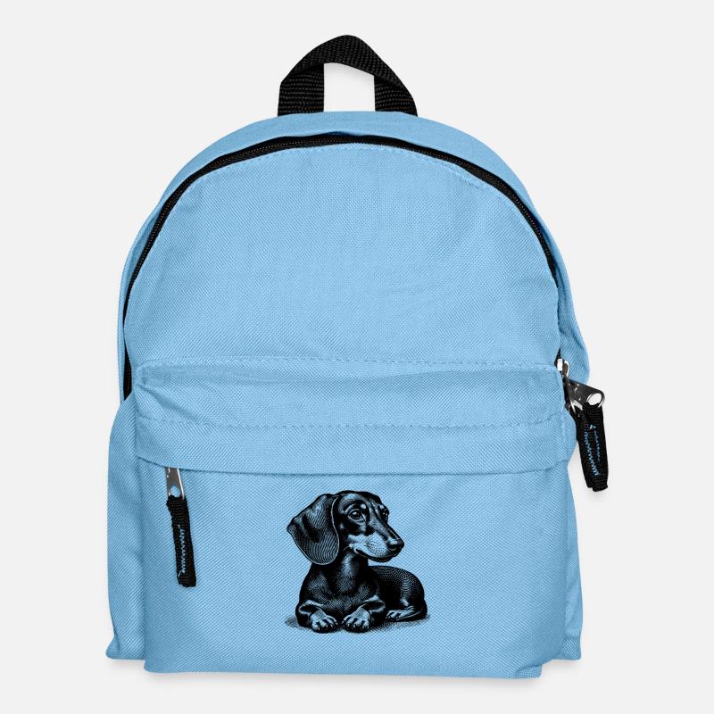Dackel - Kinder Rucksack - Hellblau