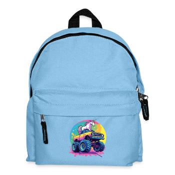 Licorne lumineuse sur monster truck - Sac à dos Enfant - bleu clair - Devant