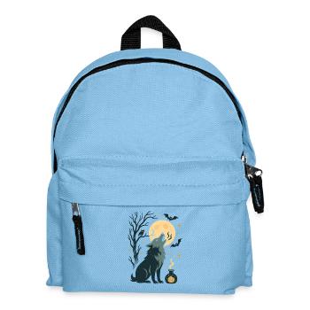 Mondwolf Heulen in Nacht - Kinder Rucksack - Hellblau - Vorne