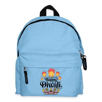 Diwali Laternen und Diyas Muster - Kinder Rucksack - Hellblau - Vorne