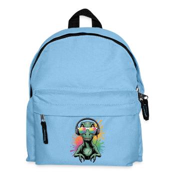 Dino Velociraptor DJ Neon Splash Festival Party - Kids' Backpack - light blue - Front