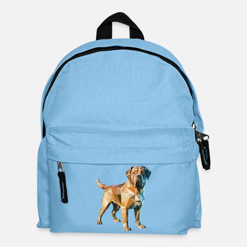 Brown Dog- Cool Low Poly  Logo - Kids' Backpack - light blue