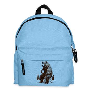 Tired Coffee Bear - Kids' Backpack - light blue - Front