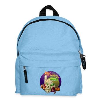 Halloween Totenschädel - Kinder Rucksack - Hellblau - Vorne