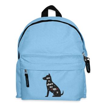 Home is where my dog is – polka dot design - Kids' Backpack - light blue - Front