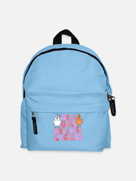 Mädchen liebt Hühner - Kinder Rucksack - Hellblau