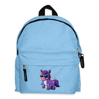 Reiterin Pony Farbenfrohes Pferd - Kinder Rucksack - Hellblau - Vorne