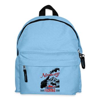 Excursion de pêche en Norvège 2026 - Cadeau de pêcheur - Sac à dos Enfant - bleu clair - Devant