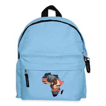 Africa Continent Silhouette Afro Woman Profile - Kids' Backpack - light blue - Front