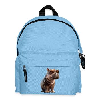 Nilpferd Flusspferd Mama Hippopotamus Cooles Hippo - Kinder Rucksack - Hellblau - Vorne