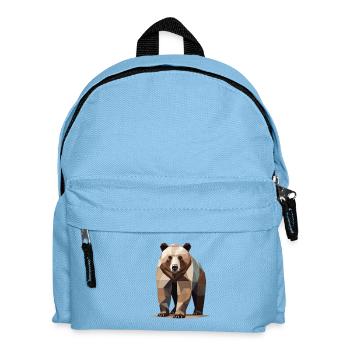 Geometric Grizzly Bear Polygon - Kids' Backpack - light blue - Front