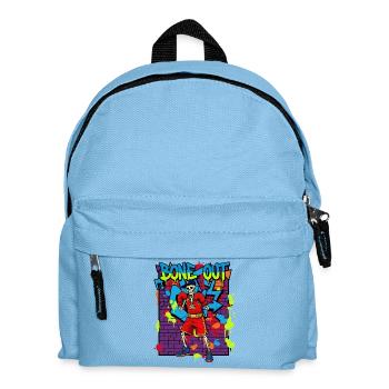 Bone Out – Skeleton Boxer Graffiti Streetwear 90s - Kids' Backpack - light blue - Front