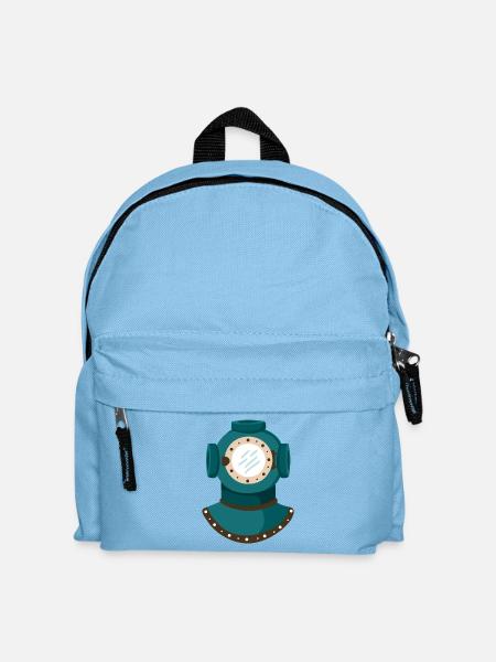 Nautic Design Antiker Taucherhelm Illustration - Kinder Rucksack - Hellblau