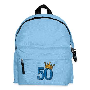 Blue 50 with Golden Crown – Noble Birthday of the - Kids' Backpack - light blue - Front