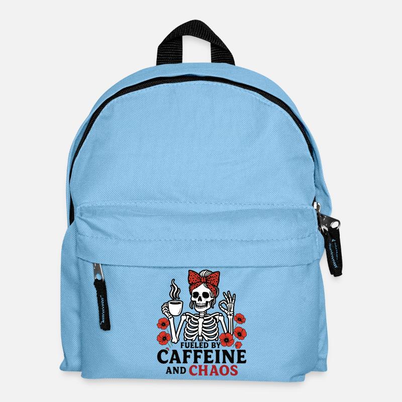 Mutter Koffein Mutter Skelett Kaffee - Kinder Rucksack - Hellblau