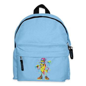 Coole Bananenfigur Mit Baseballschläger - Kinder Rucksack - Hellblau - Vorne