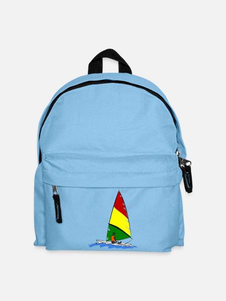 Segelboot mit Segler - Kinder Rucksack - Hellblau