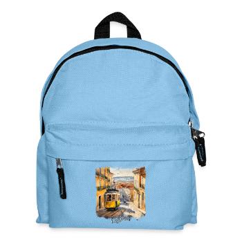 Aquarell von Lissabon, Lissabon, Portugal - Kinder Rucksack - Hellblau - Vorne