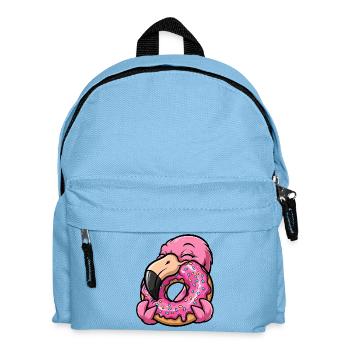Süßer Flamingo Rosa Donut Cartoon Nachtisch - Kinder Rucksack - Hellblau - Vorne