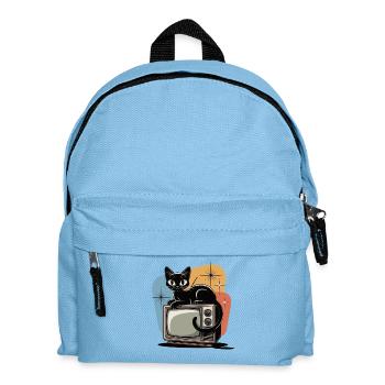 Atomic age Retro Katze Vintage Fernseher 50er 60er - Kinder Rucksack - Hellblau - Vorne