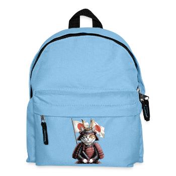 Chat Samouraï du Japon - Sac à dos Enfant - bleu clair - Devant