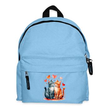Katzenherz Zweisamkeit - Kinder Rucksack - Hellblau - Vorne