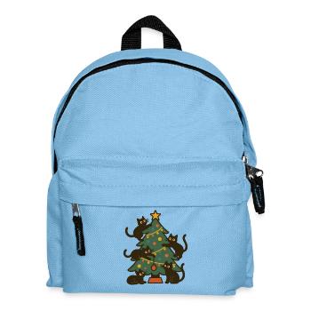 Weihnachtskatzen rund um das Weihnachtsbaumfest - Kinder Rucksack - Hellblau - Vorne