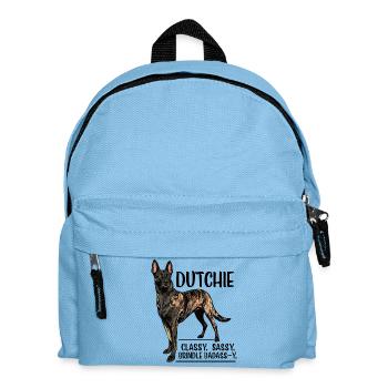 Dutchie - Holländischer Schäferhund - Kinder Rucksack - Hellblau - Vorne