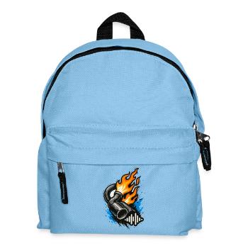 Flaming Exhaust Tuning Shirt Car Motorcycle - Kids' Backpack - light blue - Front