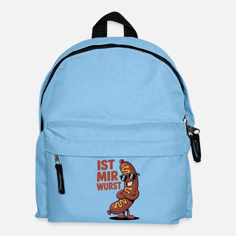 Ist mir Wurst – cooler Spruch mit Witz - Kinder Rucksack - Hellblau