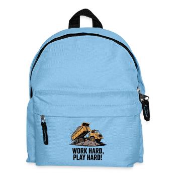 Travailler dur, s’amuser, camion-benne dur - Sac à dos Enfant - bleu clair - Devant