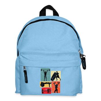 Power blocks: Fitness silhouettes - Kids' Backpack - light blue - Front