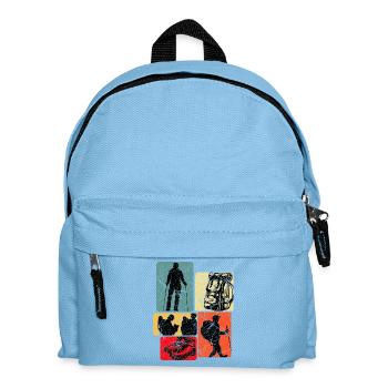Hiking trail collage - Kids' Backpack - light blue - Front