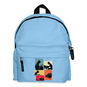 Kinderkunst Zeichnen Collage - Kinder Rucksack - Hellblau - Vorne