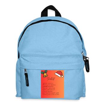 Christmas Checklist Design - Kids' Backpack - light blue - Front