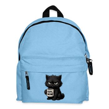 Chat Grognon Drôle Uh Nope Humour Introverti Noir - Kids' Backpack - light blue - Front