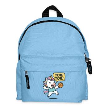 Einhorn Handball Tor Tor, Jubelkind Motiv - Kinder Rucksack - Hellblau - Vorne