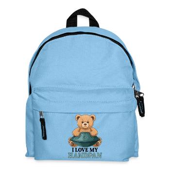 J’adore mon ours en peluche Handpan - Sac à dos Enfant - bleu clair - Devant