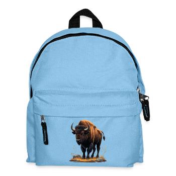 Desert bison in the rocky valley - Kids' Backpack - light blue - Front
