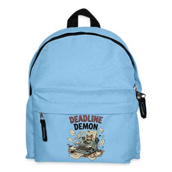 Deadline Demon – Wütende Retro Schreibmaschine - Kinder Rucksack - Hellblau - Vorne