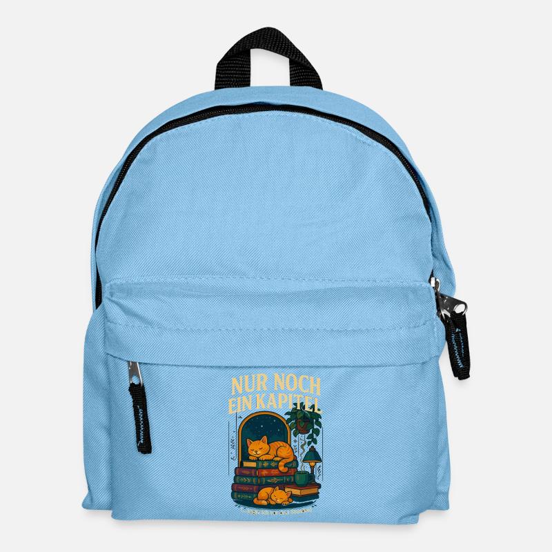 Lesekatze Bücherwurm, Nur noch ein Kapitel - Kinder Rucksack - Hellblau