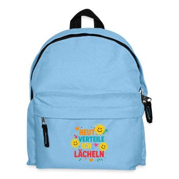 heute verteile ich lächeln, gute laune - Kids' Backpack - light blue - Front