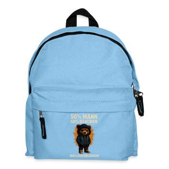mann bärchen hoodie, 100 prozent kuschel - Kinder Rucksack - Hellblau - Vorne