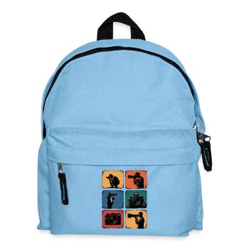 Retro Photography Camera Photographer Motif - Kids' Backpack - light blue - Front